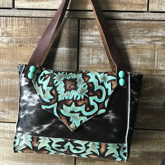 cowhide diaper bag